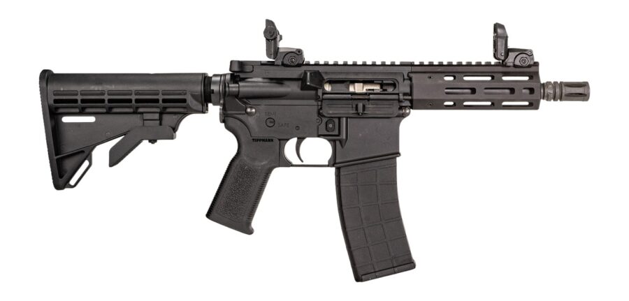 Tippmann Arms A101175 M4-22 Micro Elite SBR 22 LR 25+1 7" Black Parkerized Threaded Barrel, Matte Black Aluminum Receiver w/Picatinny Rail, M-LOK Handguard, Black Adjustable Polymer Stock, Black Gen2
