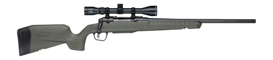 Savage Arms 33161 Axis 2 XP w/Optic 22-250 Rem 4+1 20" Matte Black Carbon Steel Threaded Barrel, Drilled & Tapped Receiver, OD Green Synthetic Fixed w/Pistol Grip Stock, 3-9x40mm Duplex Scope, Right H