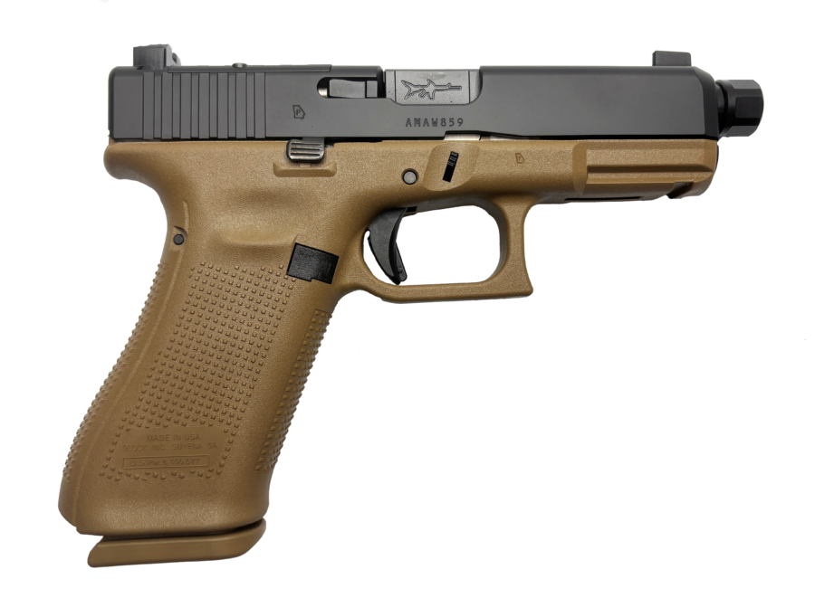GLOCK 19X V C4 9MM 19RD BLACK/FDE BLACK THREADED BARREL SUPPRESSOR HIGHT SIGHTS UV1950703XCOYTB CAMFOUR EXCLUSIVE