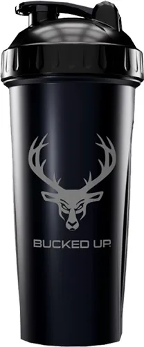 BUCKED UP SHAKER 28OZ BLACK & - GRAY LOGO BPA FREE