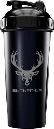BUCKED UP SHAKER 28OZ BLACK & - GRAY LOGO BPA FREE