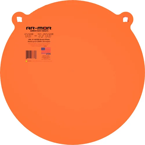 AR-MOR 16" MIL41600 STEEL GONG - 7/16" THICK STEEL ORANGE RND