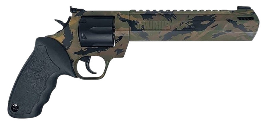 Taurus 2-357081RH-DTSC Raging Hunter  Large 357 Mag/38 Special +P 7 Shot 8.37" Camo Picatinny Rail/Ported Barrel, Matte Black Cylinder, Camo Alloy Steel Frame, Transfer Bar Safety, Exposed Hammer