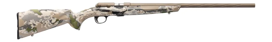 Browning 025260270 T-Bolt Speed 17 HMR 10+1 22" Smoked Bronze Cerakote Spiral Fluted Threaded Barrel, Smoked Bronze Cerakote Steel Drilled & Tapped Receiver, Ovix Camo Fixed Synthetic Stock, Right Han