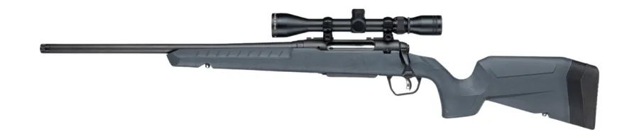 Savage Arms 33201 Axis 2 XP 308 Win 4+1 20" Matte Black Carbon Steel Threaded Barrel & Drilled & Tapped Receiver, Gray Synthetic Fixed w/Pistol Grip Stock, 3-9x40mm Duplex Scope, Left Hand