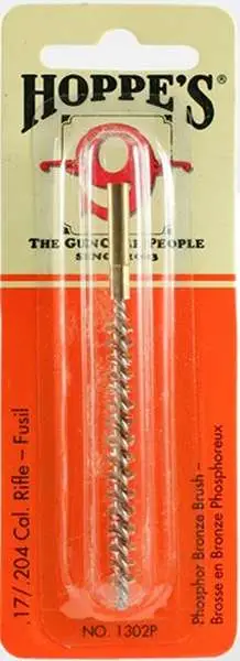 HOPPES RIFLE BRUSH ( EACH ) CLEAN BRUSH 17/204 CAL PHOSPHOR BRONZE FEMALE THREAD ( 10 PER CASE )