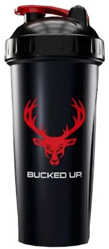 BUCKED UP SHAKER 28OZ - BLACK & RED BPA FREE
