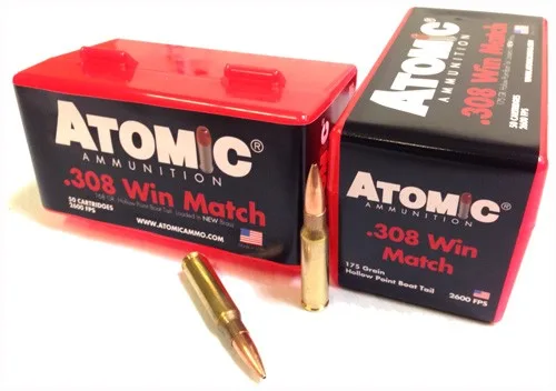 ATOMIC 308 WIN 175GR MATCH - BTHP 50RD 10BX/CS <