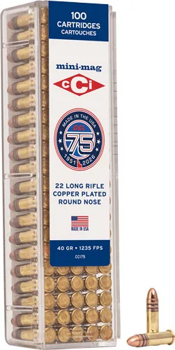 CCI MINI-MAG 22LR 40GR LEAD-RN - 1235FPS 100RD 50BX/CS 75TH ANV