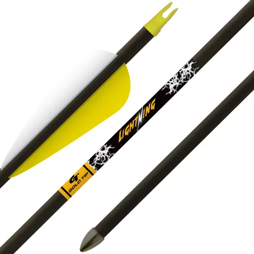 GOLD TIP ARROW LIGHTNING YOUTH - 2.5" GLUED-IN PNT 3PK