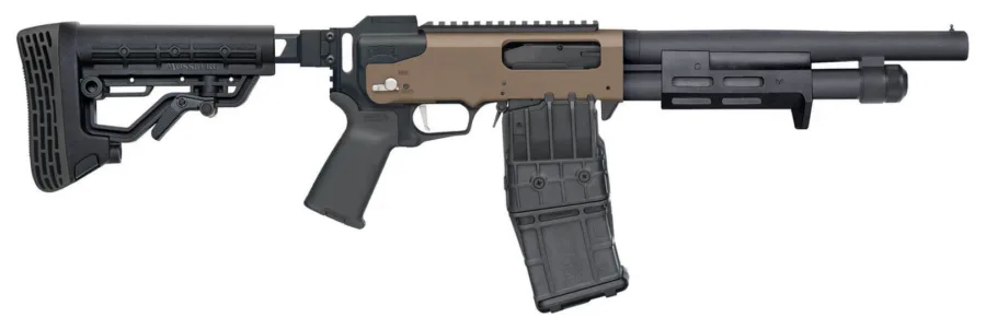 MOSS 590RM 12GA 11.5 BLK PG FDE 10RD