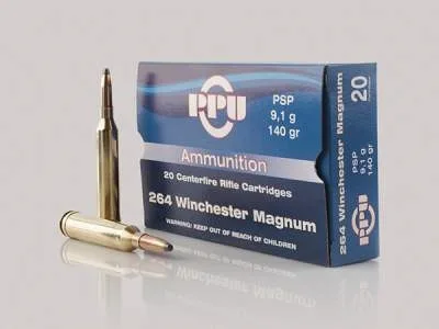 Prvi PPU 264 Win Mag Ammunition PP264 140 Grain Pointed Soft Point 20 rounds