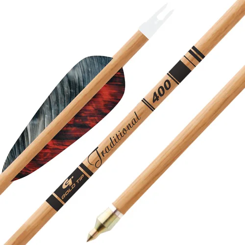 GOLD TIP ARROW TRADITIONAL - 4" FEATHERS 1/2DOZ