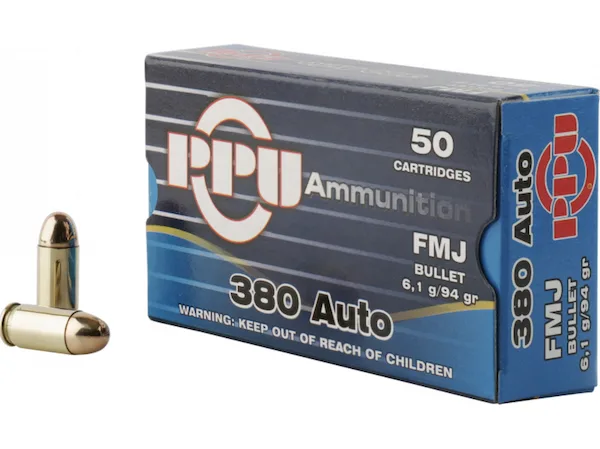 PPU 380 AUTO 94GR FMJ 50BX