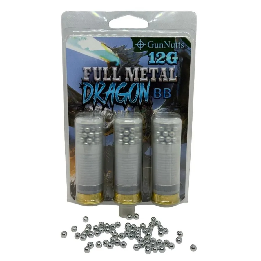 GunNutts Full Metal Dragon BB With Dragon's Breath Shotshell Ammunition 12ga 2-3/4" BB  3/ct