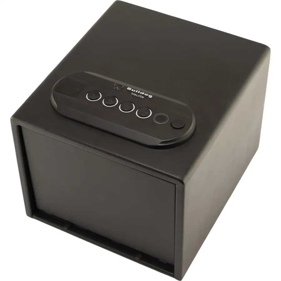 BULLDOG TRIO LED/ BIOMETRIC DOUBLE QUICK VAULT W SHELF 11X10X8