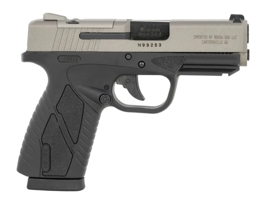 Bersa BP9DTCCOR BPCC  Sub-Compact 9mm Luger 8+1 3.30" Black Barrel, Nickel Steel Optic Ready/Serrated Slide, Black Polymer Frame w/Accessory Rail, Textured Grip, RMSc Footprint