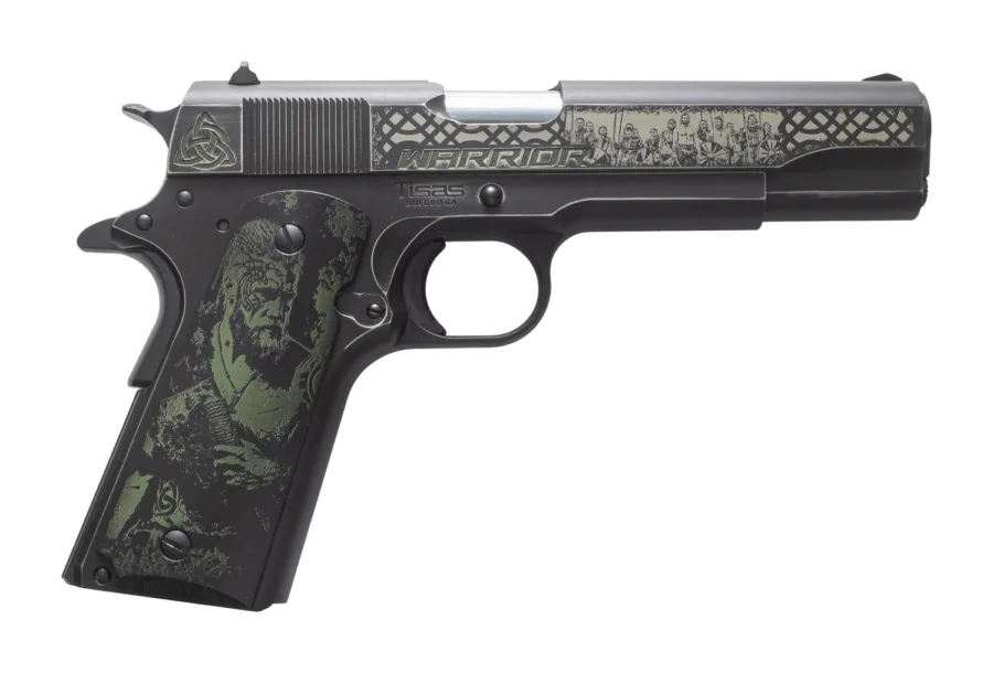 Tisas Arms Customs 10100518AA7 1911 A1 Service Warrior ports South Exclusive 45 ACP 7+1 5" Carbon Steel Serrated Slide & Frame w/Beavertail
