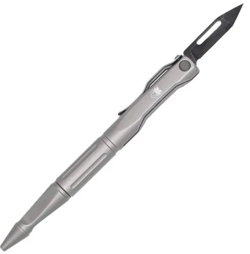COBRATEC SCRIBE PEN KNIFE 1.5" - GRAY WITH POCKET CLIP