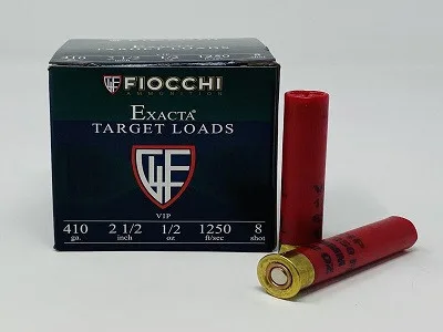 Fiocchi 410 Bore Ammunition 410VIP8 8 Shot 2-1/2" 1/2oz 1250fps Case of 250 Rounds