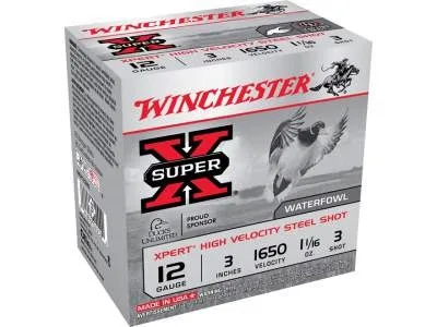 Winchester 12 Gauge Xpert High Velocity WEX123M3 3" 1-1/16 oz #3 Non-Toxic Steel Shot 250 rounds