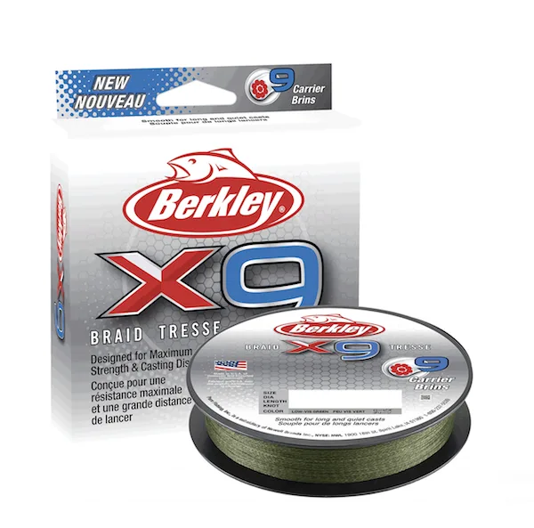 BERK X9 BRAID 165YD LO VIS GRN 15#