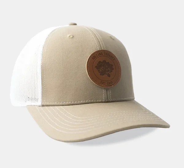 RTGC LEA PATCH MESH TRUCKR HAT TAN