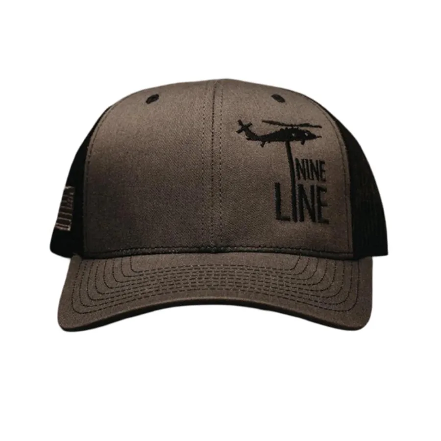 Nine Line Dropline Snapback Hat Black Grey