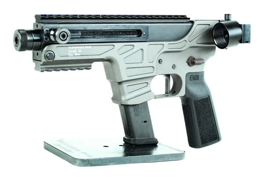 MASTERPIECE ARMS DEFENDER 30K 9MM PISTOL 4.5" T.B. SIDE COCKER, A2 GRIP, SIDE FOLD ASSEMBLY 1-34RD