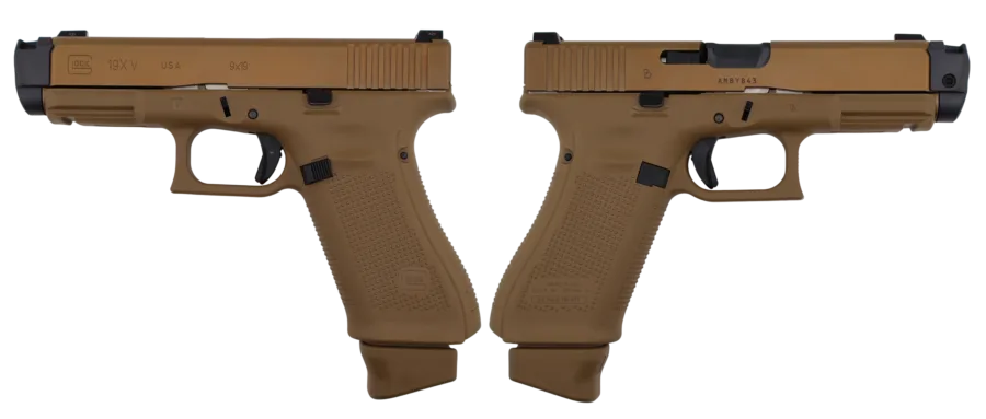 GLOCK 19X V 9MM PISTOL 4" FDE W/ RADIAN RAMJET & AFTERBURNER GNS 1-17RD 2-19RD MAGS